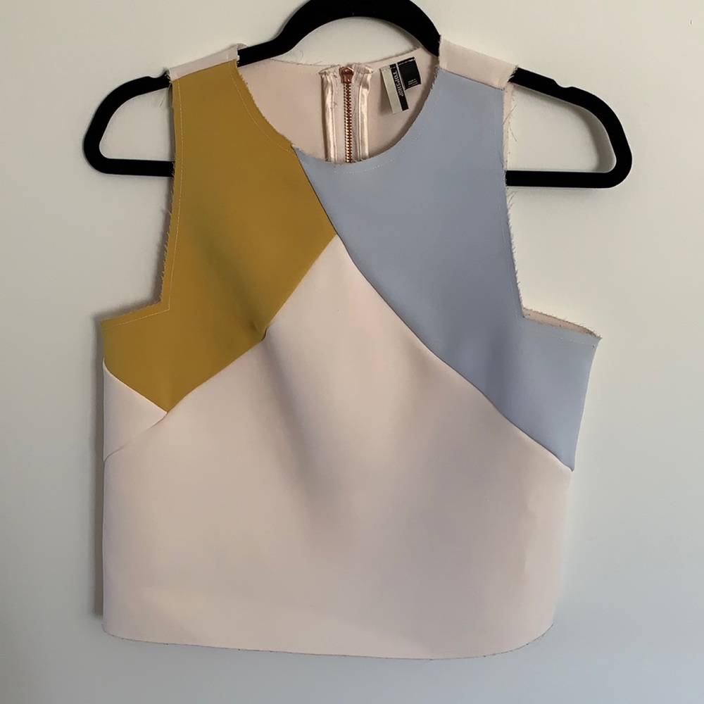 TOPSHOP Raw Edge Color block Tank Top Size US 4 - Picture 2 of 9